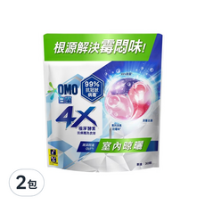 白蘭 4X極淨酵素抗病毒洗衣球 室內晾曬 補充包, 30顆, 2袋