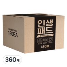 인생패드 반려동물 배변패드 중형 35g, 1개입, 360개 - 강아지패드중형