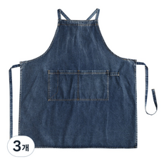 젊은이마켓 데님 앞치마, 진청, 3개