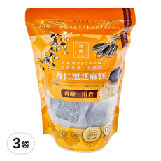 亦擇 杏仁黑芝麻糕, 25包, 純素, 低溫烘焙, 非油炸, 無添加澱粉, 250g, 3袋