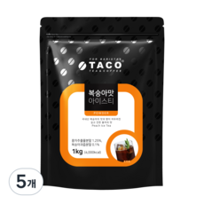 타코 복숭아맛 아이스티 분말, 1kg, 1개입, 5개