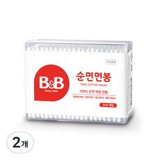 비앤비 유아용 면봉 사각, 200개입, 2개