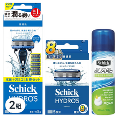 Schick 舒適牌 水次元5刮鬍刀超值組, 2組, 刀把 + 刮鬍刀片 13片 + 刮鬍泡 210g