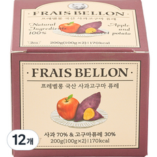 프레벨롱 국산 과일 퓨레, 혼합맛(사과/고구마), 100g, 12개