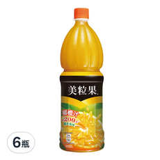 美粒果柳橙1.25L*6瓶, 嚴選200天陽光果肉，口感清新，補充每日所需維生素C，全家分享, 1.25L