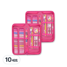 미소로 6000 지퍼케이스 문구세트 2211, 10세트, 핑크