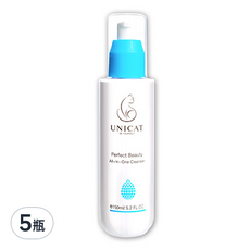 UNICAT 變臉貓 淨透水潤卸洗凝露 3效合一 無皂鹼 無泡沫劑型 添加膠原蛋白 玻尿酸 維他命B5, 150ml, 5瓶