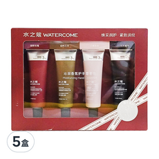 WATERCOME 水之蔻 護手霜禮盒 (5盒) 沁潤香氛 荒野玫瑰 庭嶼白茶 白桃香檳 烏木橘光 保濕滋潤