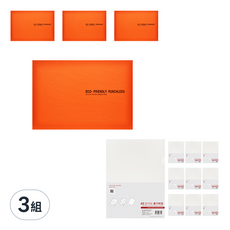 ECO Chungwoon 環保無孔資料簿 A5 橘色 4入 + 透明資料夾 A5 10入, 3組