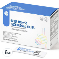 올바른 생유산균 프로바이오틱스 비타민D 90p, 180g, 6개