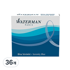 WATERMAN 威迪文 標準鋼筆墨水替換芯, 藍色, 36個