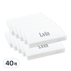 Lvia 美甲細長方形銼刀, 40個, 白色