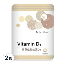 Dr. Nutri 芯漾生醫 維生素D3錠 高單位 維生素D 800IU 30錠/袋, 30顆, 300mg, 2包