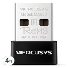 머큐시스 블루투스 5.4 나노 USB 어댑터, 블랙, 4개, MA530