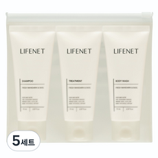 LIFENET 旅行用頭髮身體 3種 旅行組+迷你化妝包組, 5組