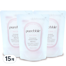 퓨어블 포밍 핸드워시 리필 핑크 300ml, 베리향, 15개
