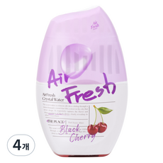 에어후레쉬 크리스탈워터 실내용 대용량 방향제 블랙 체리향, 4개, 400ml
