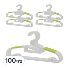 리보보 성인용 논슬립 옷걸이, 화이트 + 그린, 100개