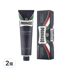 PRORASO 刮鬍膏 保濕 麝香 藍標 150ml, 2個