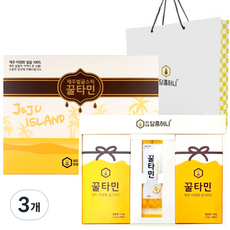 꿀타민 제주벌꿀 스틱 선물세트 8호 12g x 21p + 쇼핑백, 252g, 3개