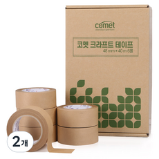 코멧 크라프트 박스 테이프 48mm*40m 6롤, 2개