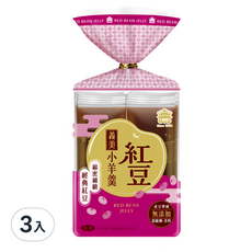 義美 小羊羹 紅豆 3入/8入 (經典台灣傳統點心, 紅豆風味, 獨立包裝), 264g, 3包
