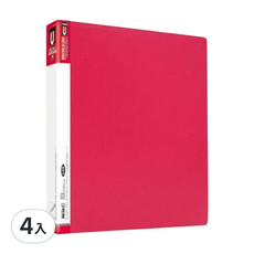 A4 PP 活頁夾 3孔, 紅色, 4入