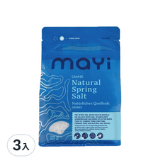 Mayi 土耳其天然噴泉粗鹽 500g,3入組，天然無添加，提升料理風味，家庭號包裝, 3入