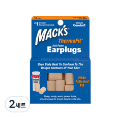 Macks 소프트폼 귀마개 20p + 케이스 ThermaFit 9510-TC, 2개, 10쌍