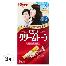 비겐 크림톤 염색제, 7G 자연 흑갈색, 3개