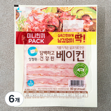 청정원 담백하고 건강한 베이컨, 80g, 6개