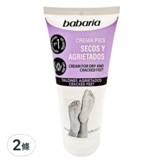 babaria 足部乾燥龜裂護理霜, 尿素配方 舒緩乾燥和敏感肌膚, 軟化角質 深層滲透 有效滋潤, 修護龜裂腳跟, 150ml, 2條