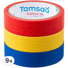 탐사 원색 칼라마스킹 테이프 25mm x 13m, 9개 9개