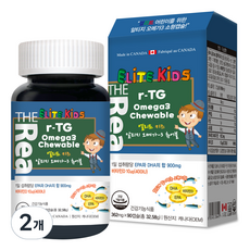 더리얼 엘리트 키즈 츄어블 알티지 오메가 3 츄어블, 32.58g, 2개