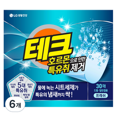 테크 파워시트 호르몬으로 인한 특유취 제거 프레쉬, 30매, 6개