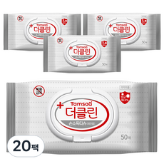 탐사 더클린 손소독 티슈 캡형 (에탄올), 50매, 20개