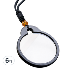 MEO 40대부터 80대 맞춤형 목걸이 돋보기 블랙 2.00D, 6개