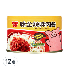 味全 辣味肉醬, 無添加防腐劑, 台灣原產, 150克*3入, 150g, 12罐