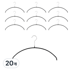 마와 논슬립 옷걸이 이코노믹 40P, 블랙, 20개