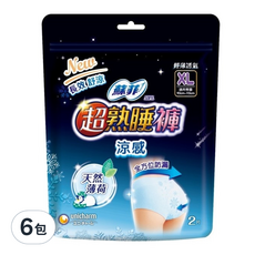 SOFY 蘇菲 超熟睡褲 涼感, XL, 2片, 6包