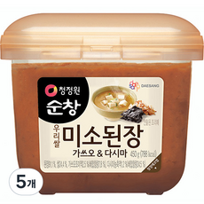 대상 청정원 미소된장 가쓰오&다시마, 450g, 5개