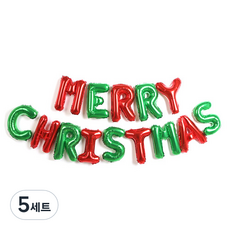 파티해 알파벳 은박 풍선 세트 MERRY CHRISTMAS, 레드앤그린, 5세트