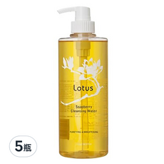 SOAPBERRY 古寶無患子 LOTUS 保濕香蓮卸妝液, 適用敏弱性及一般肌膚, 溫和不刺激, 卸妝潔膚舒緩保濕4效合1, 500g, 5瓶