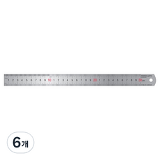모닝글로리 스테인레스 자 30cm, 혼합색상, 6개
