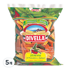 디벨라 삼색펜네 지티 리가떼 파스타, 500g, 5개
