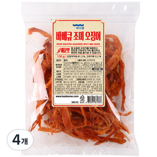 바다원 바베큐 오징어 매운맛, 100g, 4개