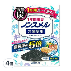 白元 Hakugen Earth 冰箱除臭劑 冷凍專用 B082 藍盒 83g 4個入, 4個