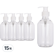 펌프 로션 샴푸 공병 용기 500ml, 흰색(캡), 15개