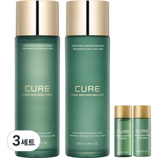 김정문알로에 큐어 하이드라 수딩 에멀젼 130ml +토너 130ml, 3세트