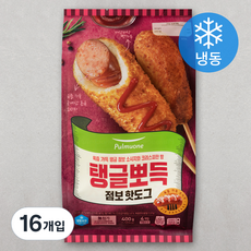 풀무원 탱글뽀득 점보 핫도그 (냉동), 100g, 16개입